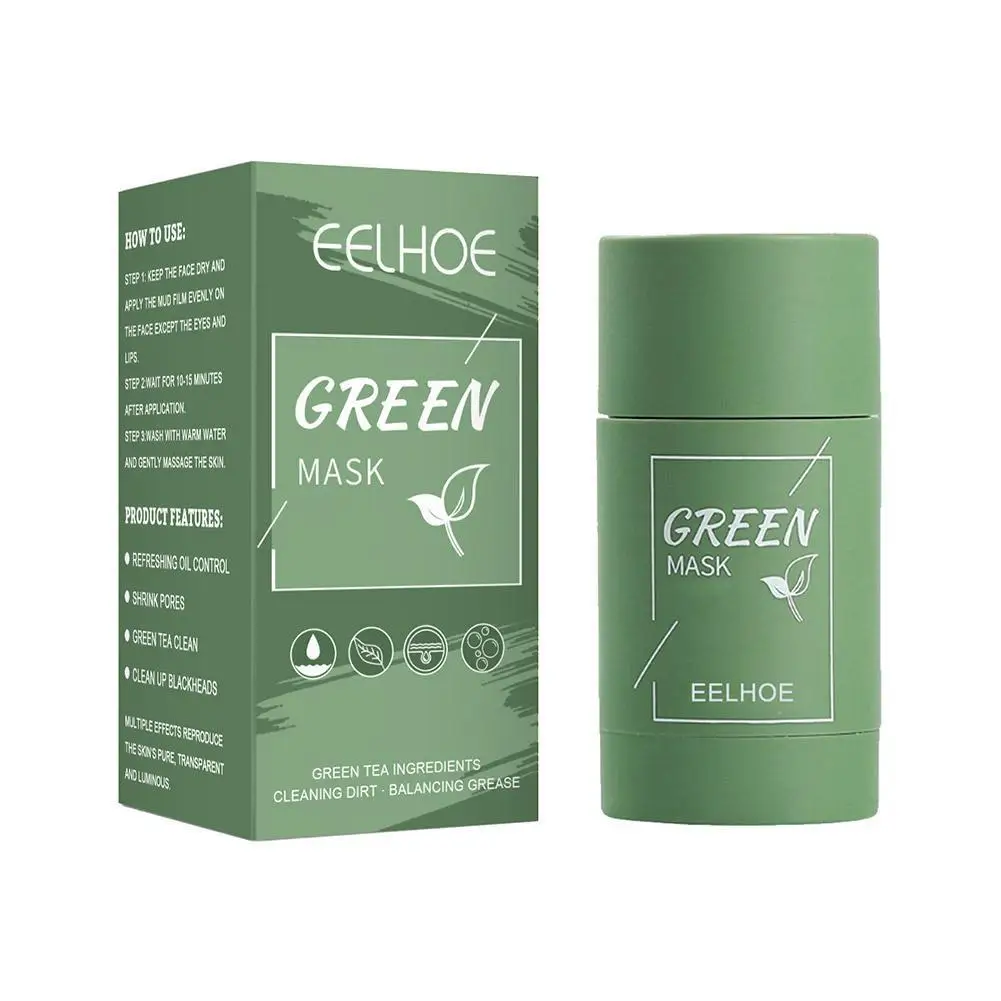 Green Tea Cleansing Mask Solid Mask Deep Cleans Blackheads Skin Oil Face Control Cleaning Film Mud Mud Stick Care Smear-typ A7C5