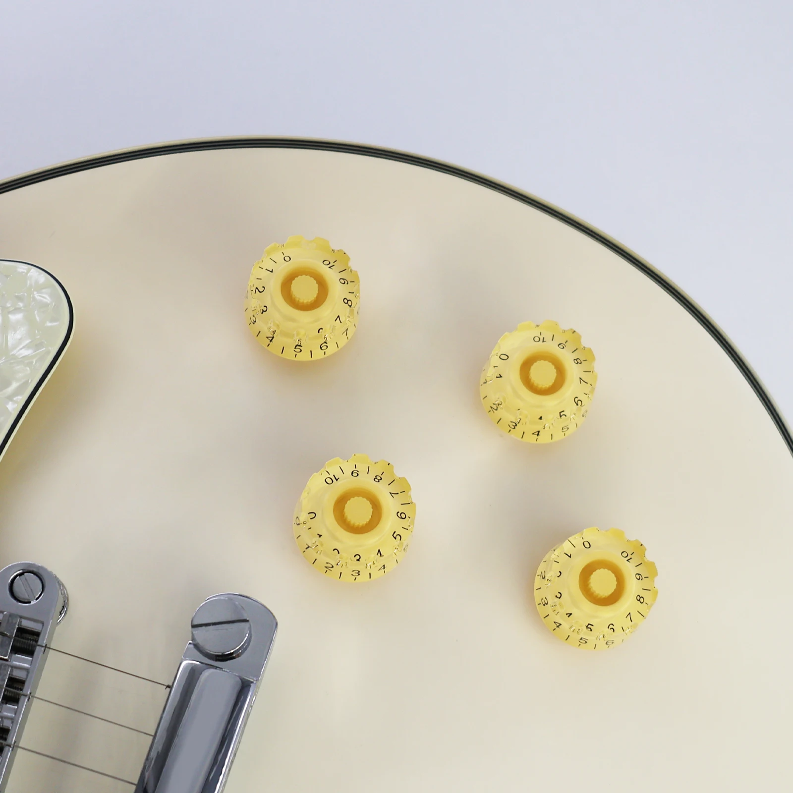 RUKOVA 4Pcs Knurled Speed Control Knobs, 18 Spline Fit Epiphone Les Paul SG Electric Guitar & Asian Import Bass Split Shaft Pots