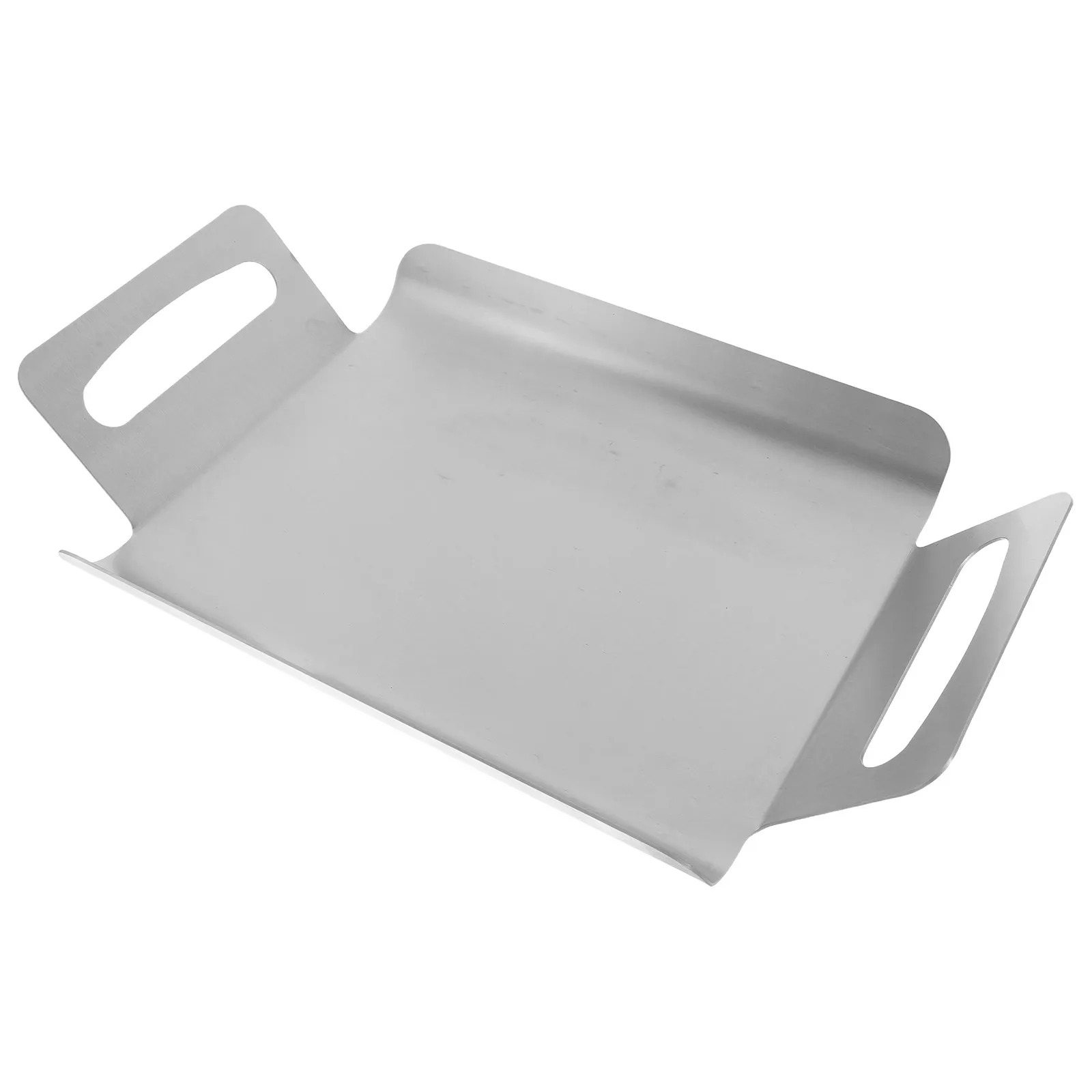 Korean Style Stainless Steel Serving Platter Rectangular Thickened Design Dual Handles for Desserts Cakes Cheese Snacks Buffet