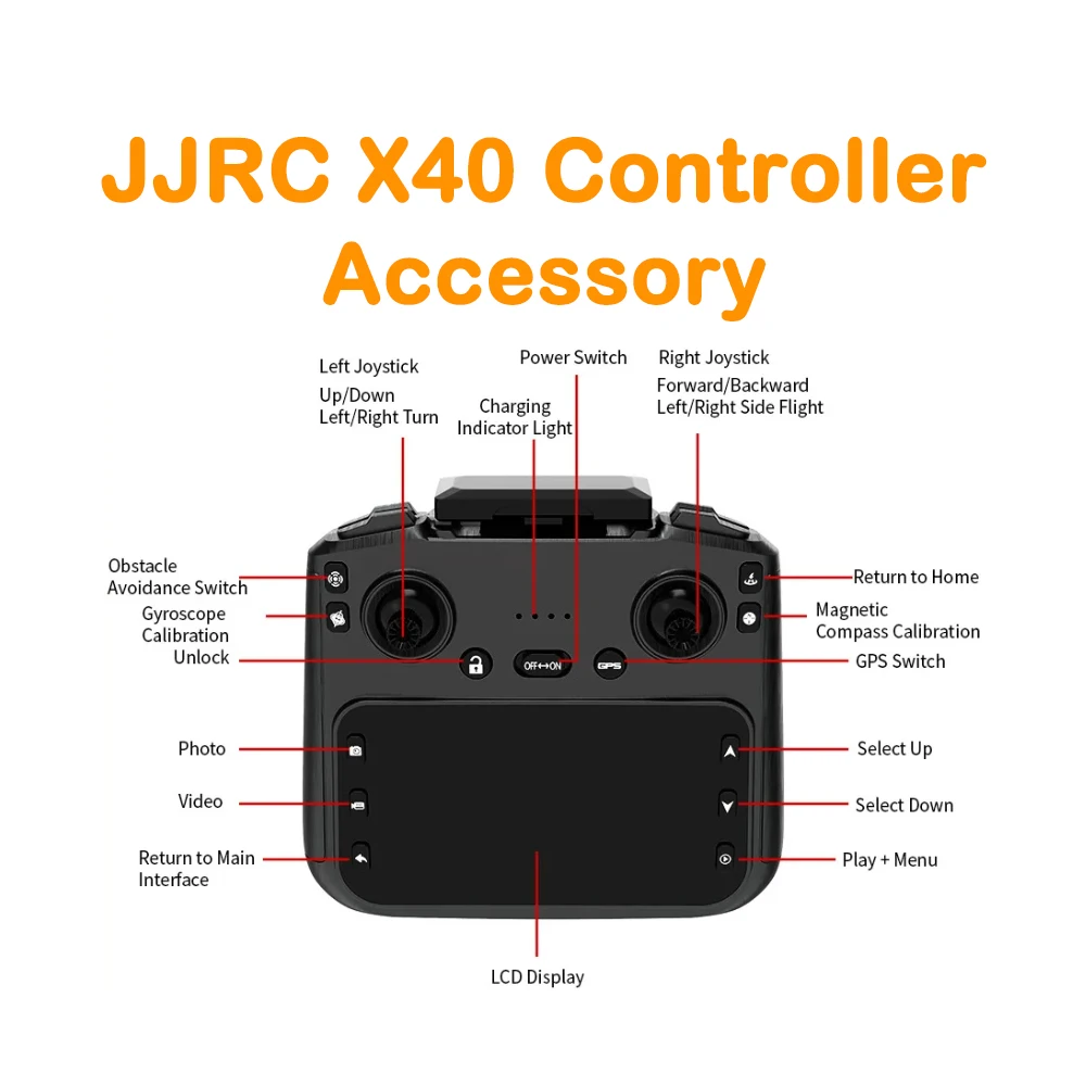 

JJRC X40 GPS Drone Original Spare Part X40 Large Screen Remote Controller Part Accessory