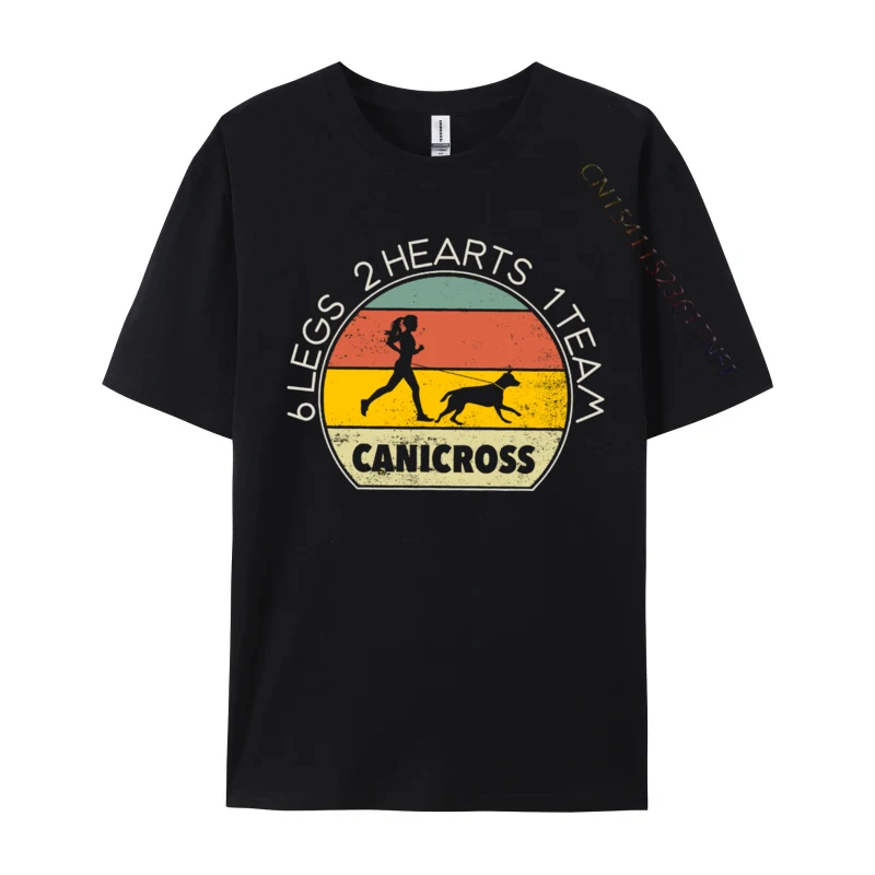 Canicross I Running Jogging Running With Dog T Shirts Funny Print Tee Shirts Pure Cotton Male Tops Casual