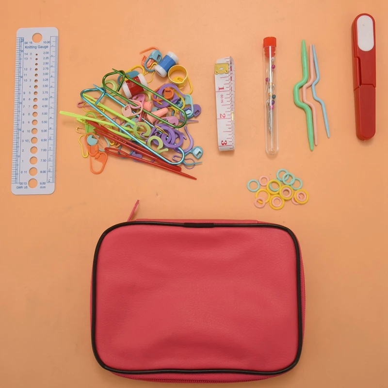 100Pcs Crochet Hooks Set Knitting Tool Accessories With Leather Case