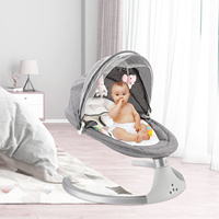 Foldable Electric Baby Swing with Music Rocking Rocker 5Speed Amplitude Modulation Baby Electric Cradle with Remote Control Grey