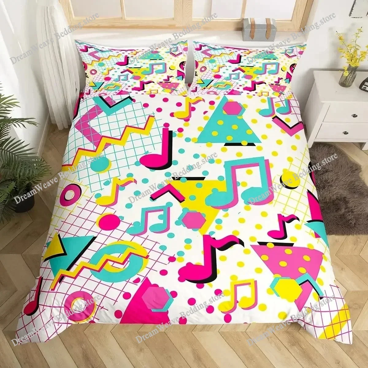 Music Notes Duvet Cover King Queen Glittering Guitar Musical Instrument Bedding Set Starry Comforter Cover 3D Print Quilt Cover9