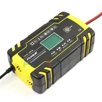 Full New Foxsur 24V 4A 12V 8A Full Automatic Car Battery Charger Pulse Repair LCD Display Smart Fast Charge AGM Deep Cycle GEL L