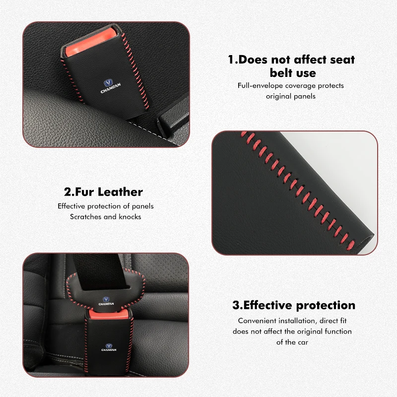 2pcs Car Seat Belt Buckle Clip Anti-collision Protector Cover For Changan CS35 CS55 CS15 CS85 CS95 CX70 CX20 EADO RAETON