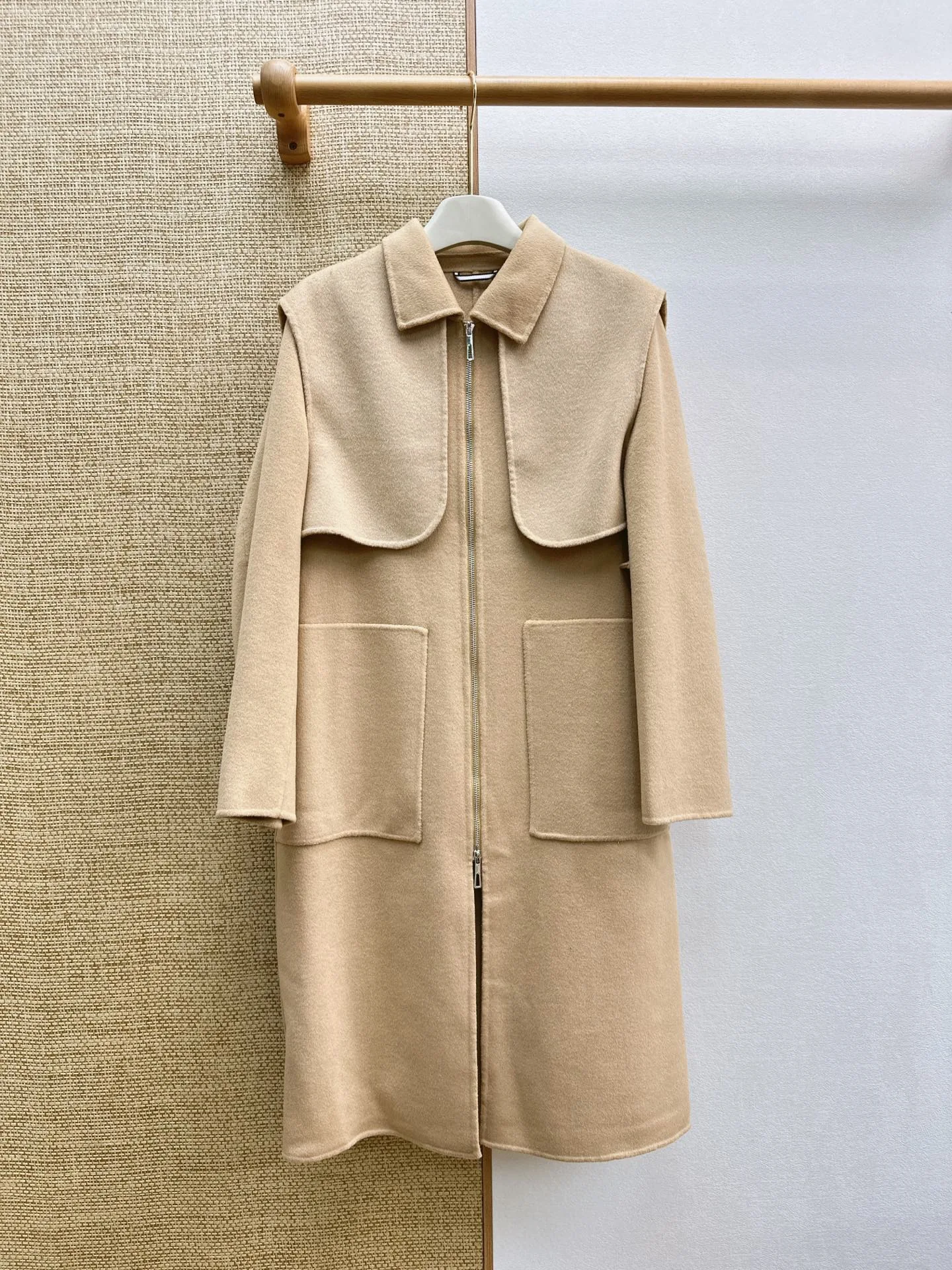 Women Fall Winter New 2 In 1 Long Double Faced Wool Coat Handmade Double Sided Woolen Jacket Casual Elegant Outerwear