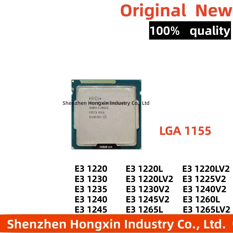 1pcs  Xeon E3 1230V2 E3 1220 1230 1240 1225 1245 1270 1275 1280 1290 CPU 1265LV2 3.3GHz 4-Core CPU Processor SR0P4 LGA 1155