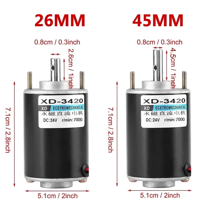 XD-3420 24V 7000 RPM High Speed Motor,30W Miniature Motor,DC Speed Regulating Motor 12V 3500RPM Permanent Magnet DC Motor