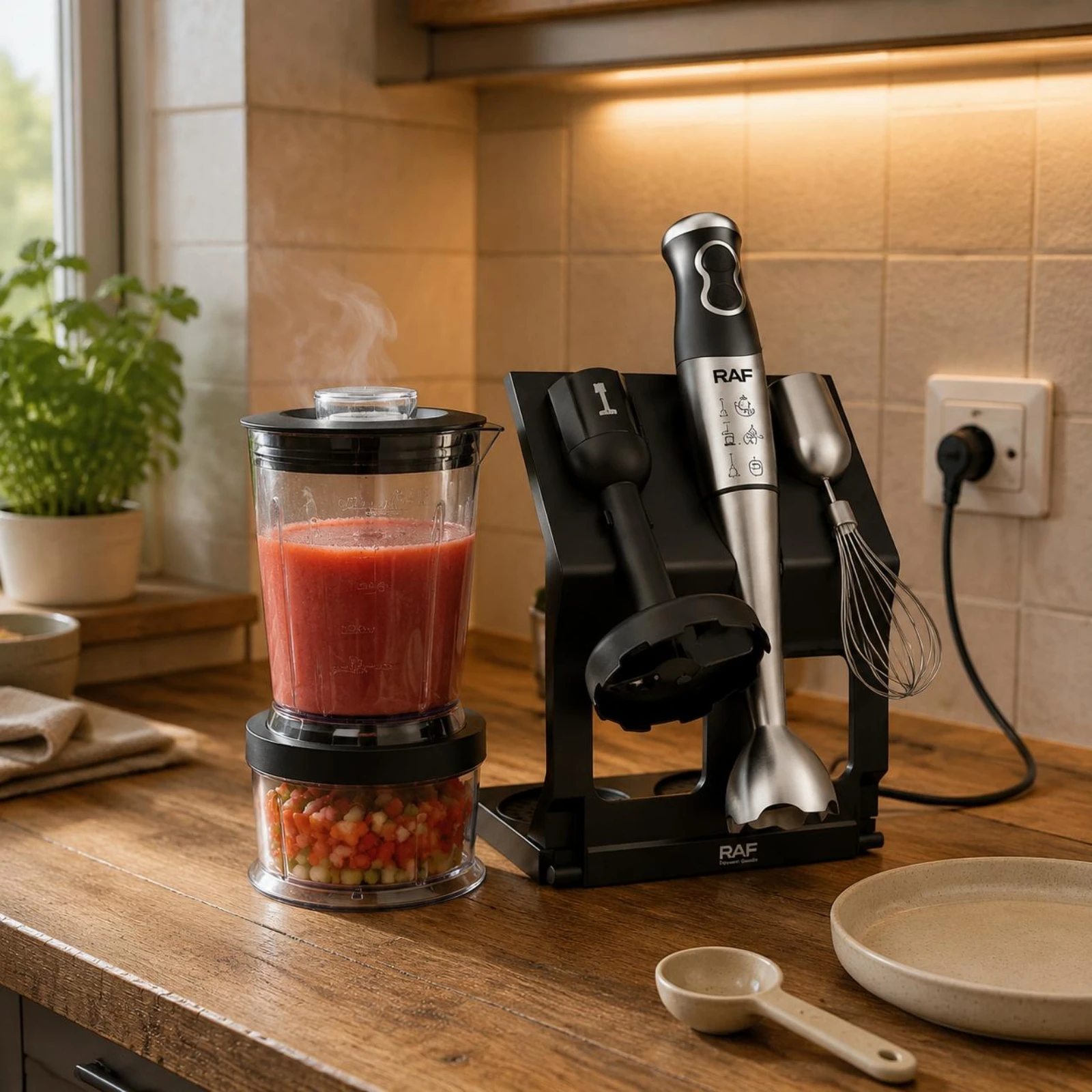 5-in-1 Immersion Blender Multi-Purpose 5-in-1 Blender Set Blending Wand Set Detachable Parts for Home Cooking