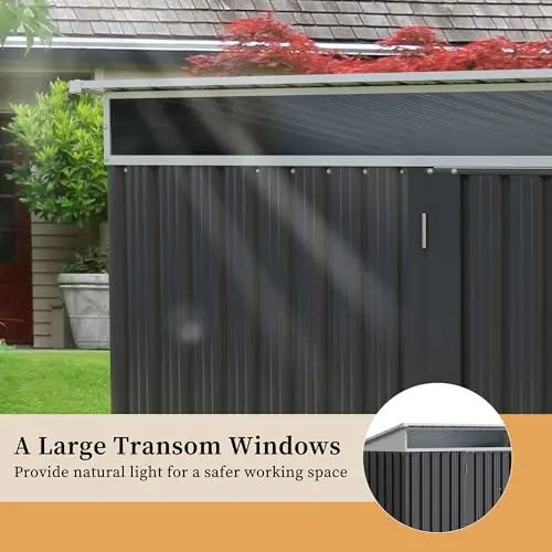 5 x 3 x 6 FT Outdoor Storage Shed Clearance, Metal Garden Shed with Large Window and Lockable Door, Anti-Corrosion image 5