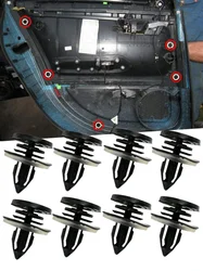 10pcs Car Door Trim Panel Mounting Clips Interior Door Card Trim Panel Rivet Retainers Clips Accessories for Audi A3 8P A4 B6 B7