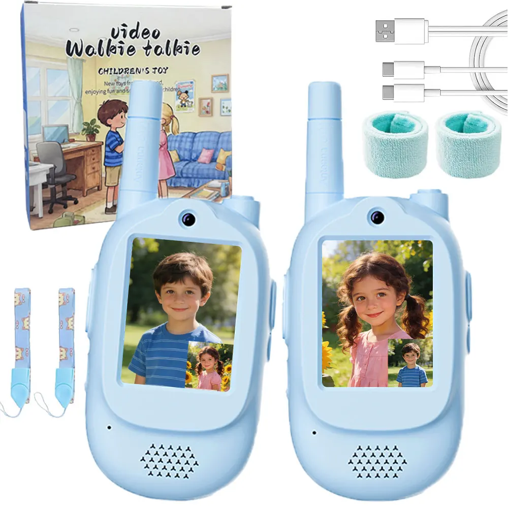 

Video Walkie Talkies for Kids Toys - 2 PCS Walkie Talkie with Camera Long Range 2 Way Radio Christmas Birthday Gift for Boy Girl
