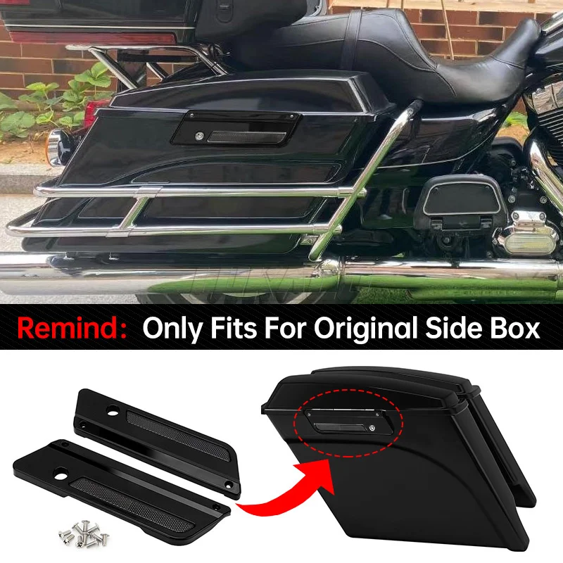Motocyklowe czarne akcesoria Pokrowce na saszetki na siodło do Harley Touring Electra Street Glide Road King FLH FLT FLHR FLTR 93-13 — zdjęcie 4