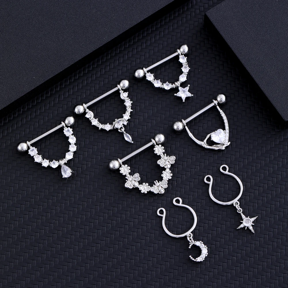 Conjuntos de 2 Peças de Pierci - Body Jewelry Nipple Rings avaliação e preço