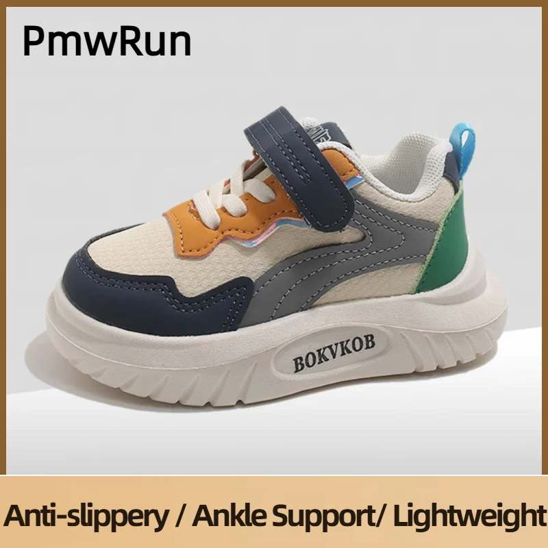 

Кроссовки для мальчиков и девочек, водонепроницаемая детская спортивная обувь из искусственной кожи, нескользящая эргономичная детская обувь для бега, повседневная обувь