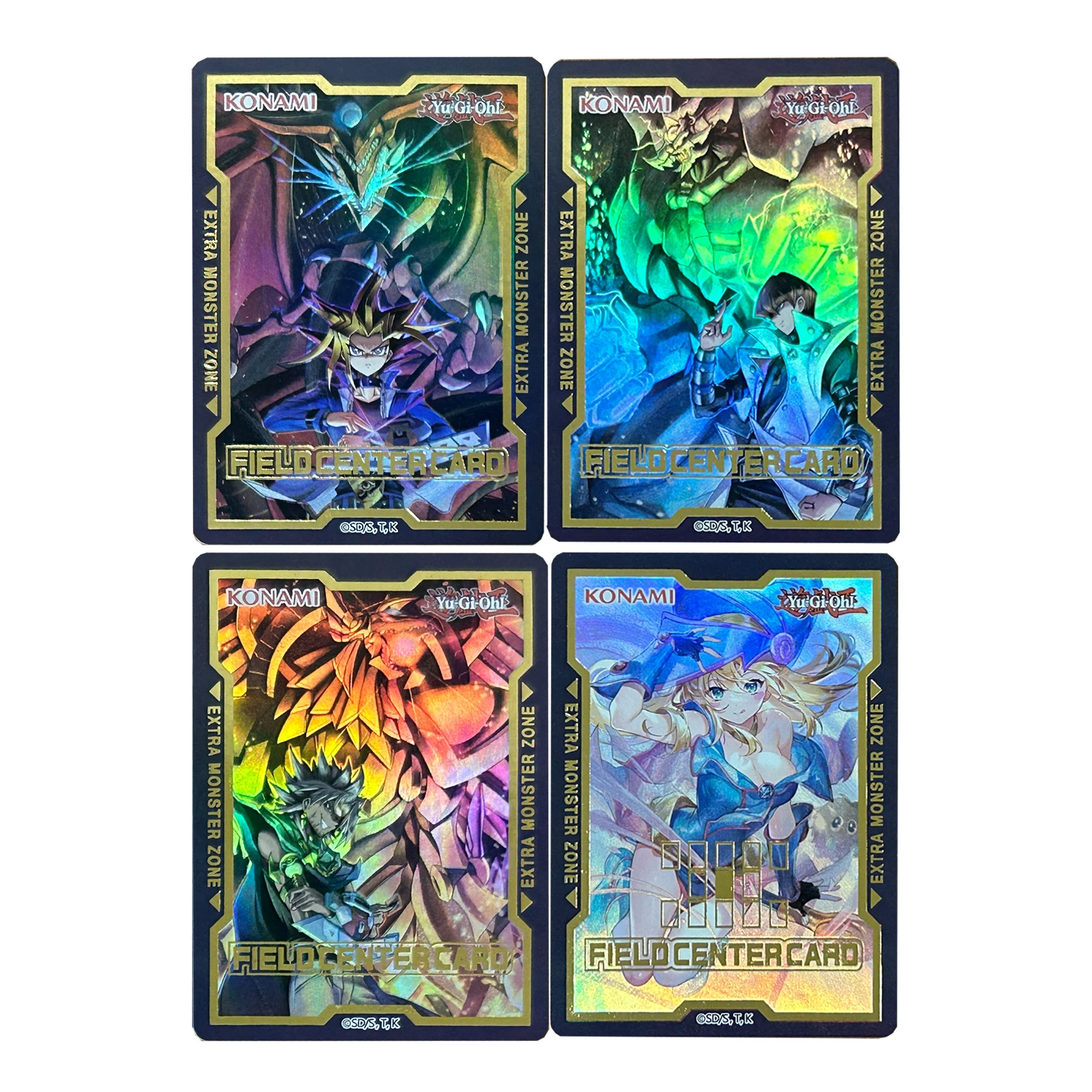 Self Made 4Pcs/set Yu-Gi-Oh! Yugi Muto Dark Magician Girl Venue Center Card Collection Card Anime Peripherals Card Gift Toys