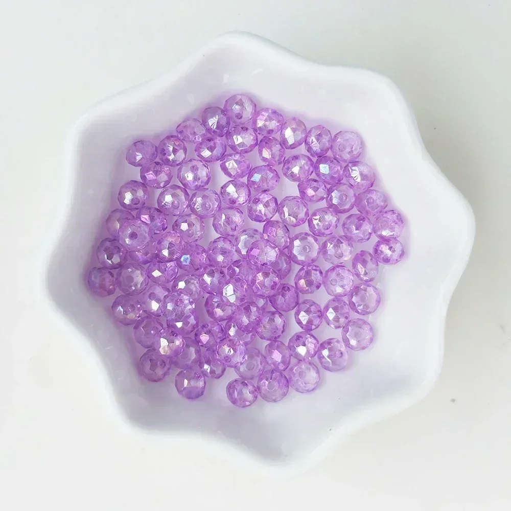 50pcs 4*6mm Rondell Austria Faceted Crystal Beads