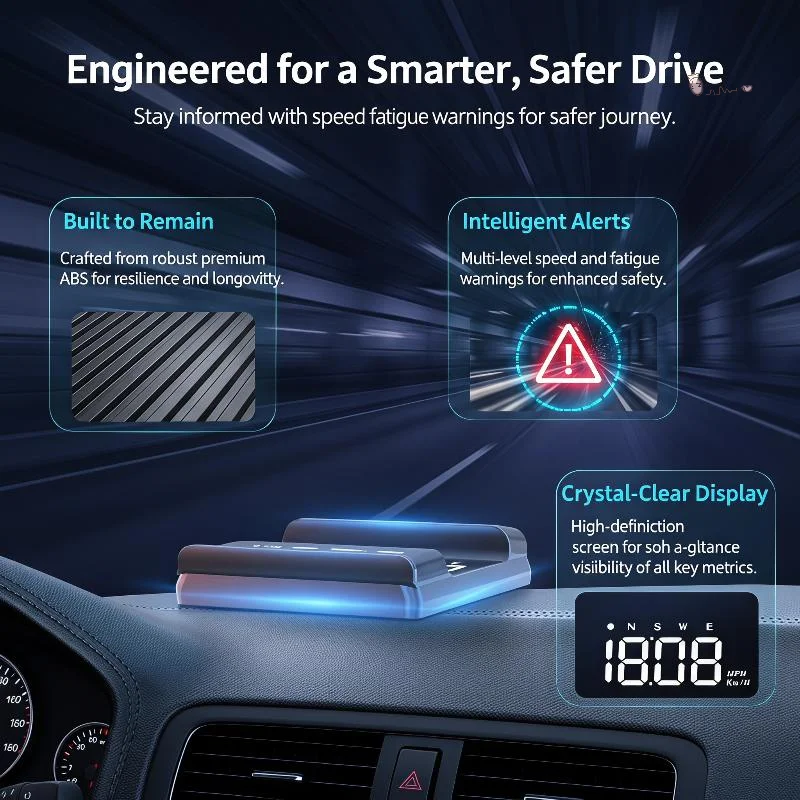 W3 GPS Car Head Up Display With Smooth Speed Display And No Speed Jumps Perfect For Daily Driving Long Road Trips Universal