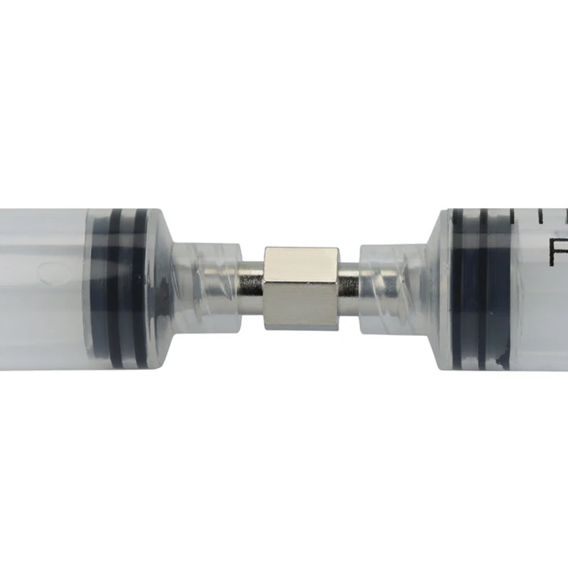 Acoplador hembra a hembra, conector de jeringa Luer, juntas dobles de Metal, adaptador Luer Lock, acoplador para piezas neumáticas, 1 Uds.