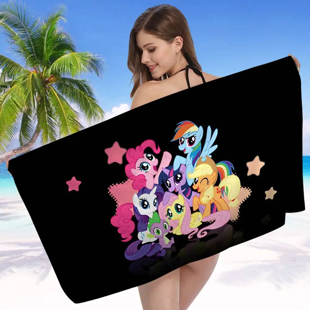 Cartoon L-Little Cute P-Pony Bath Towel Microfiber Soft Water Absorbing Breathable For Girl Kids Decorative Cartoon Beach Towel