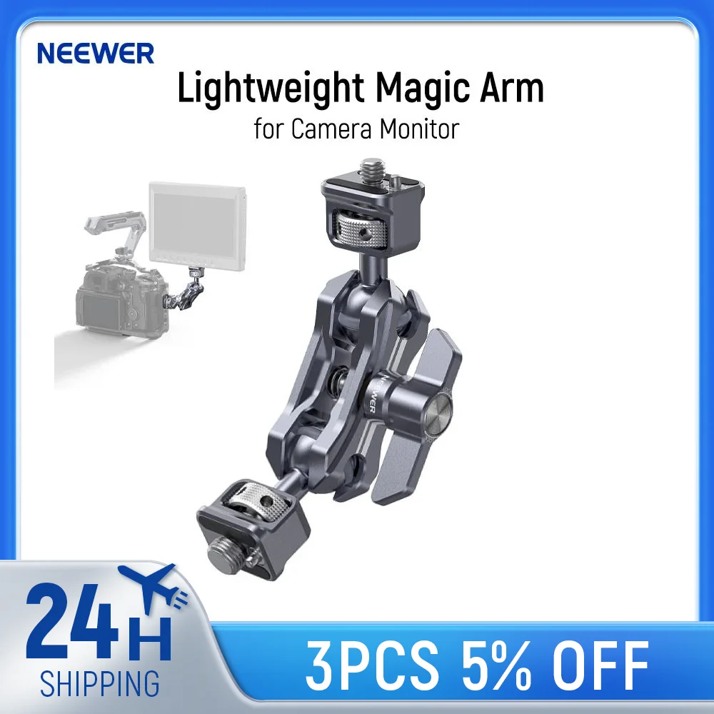 NEEWER Lightweight Magic Arm Articulating Friction Arm with 1/4 Screws Retractable Anti Twist Locating Pin for Camera Monitor