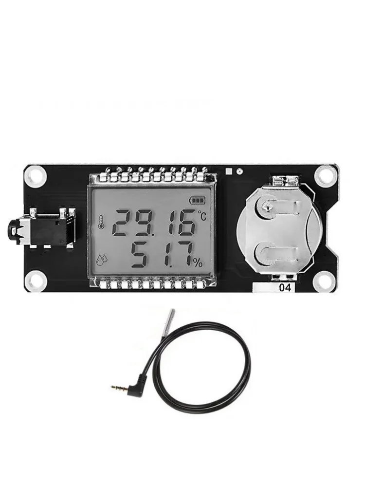 SHT40 SHT41 SHT45 High-Precision Temperature and Humidity Sensor Module with Display and External Probe Probe cable 1 meter