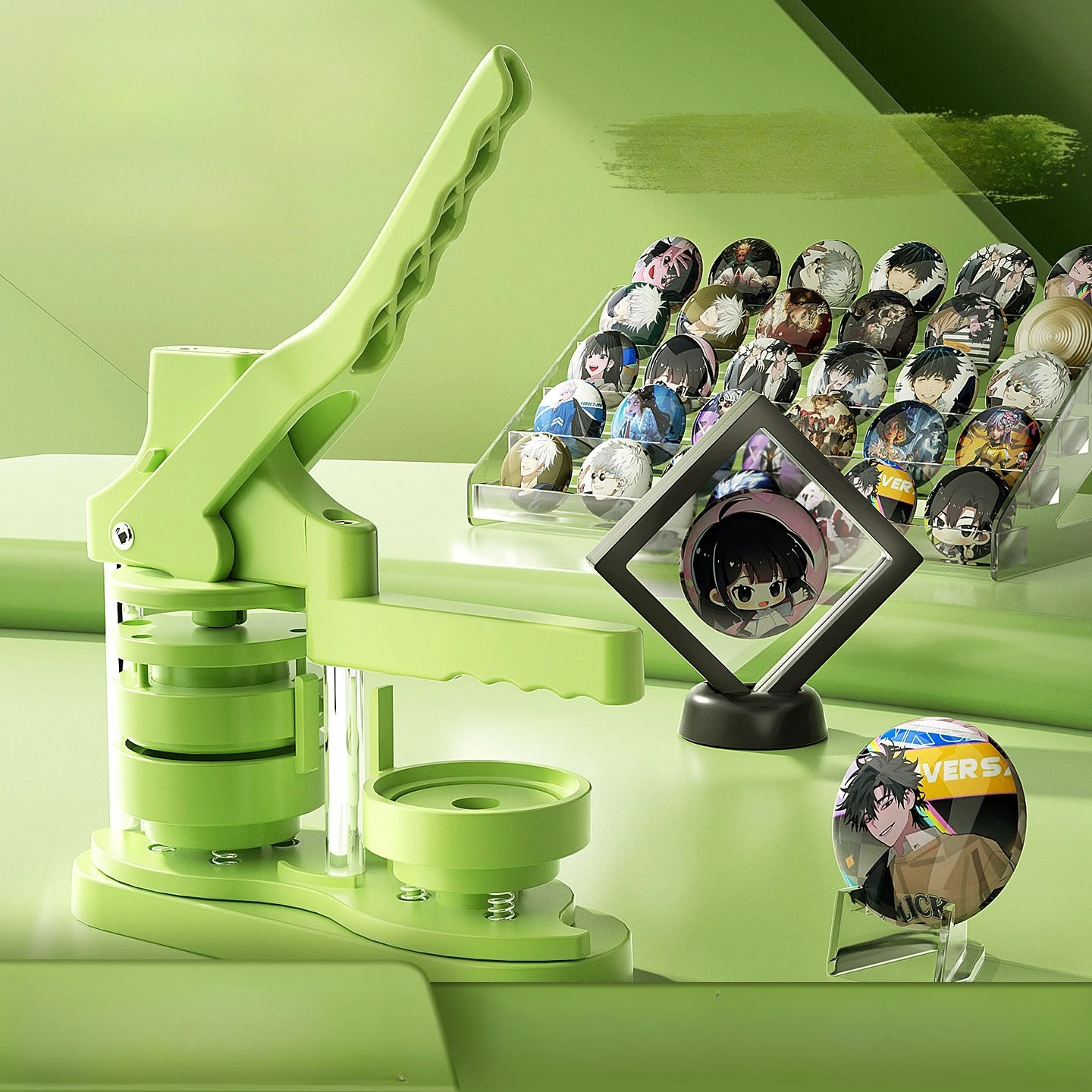 DIY Pin Badges Button Making Machine Kit 58MM Badge Button Maker with 100PCS Button+Circle Cutter Student Handicraft