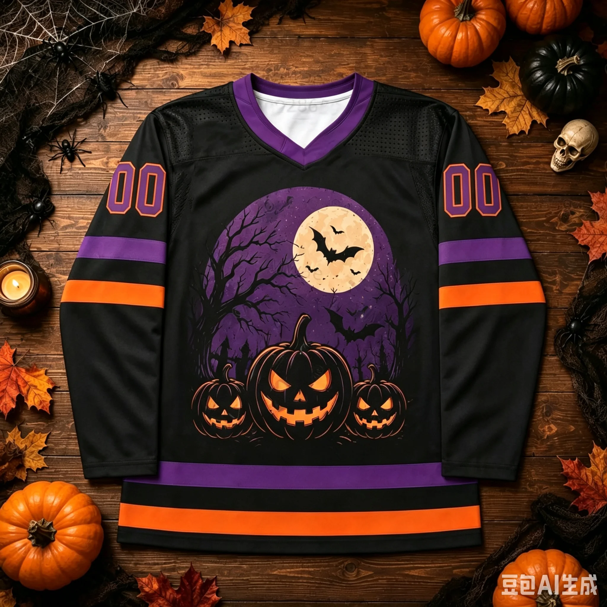 2026 Winter Women Halloween Hockey Jersey Pumpkin Ghost Printed Sport Uniform, Spooky Season Jersey Halloween Men Women T-SHIRT