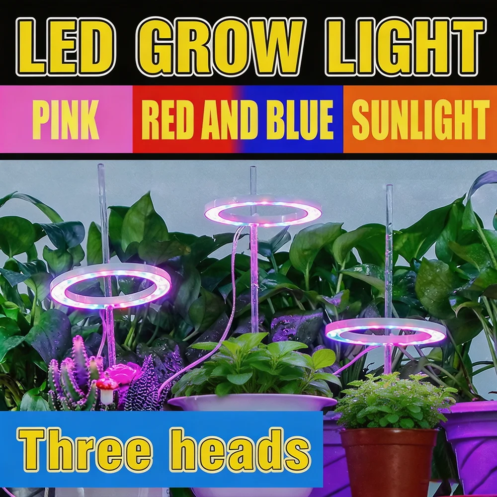 USB DC5V LED Grow Light Full Spectrum Indoor Plant Lamp Dimmable With Timing Auto On/Off For Grow Box Potted Flowers Cultivation