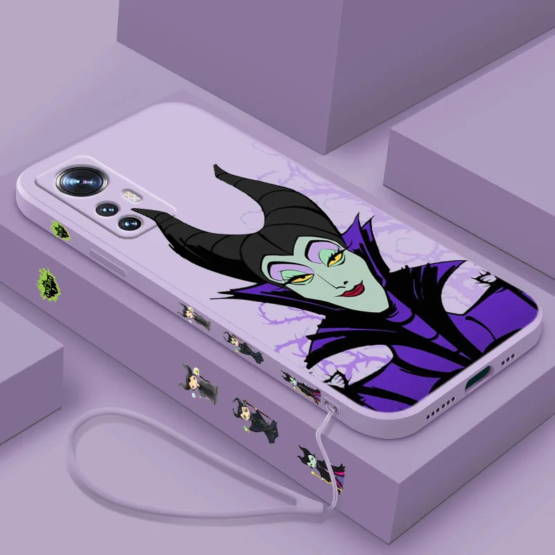 Disney villain Maleficent For Xiaomi Mi A3 9 10 11 12 13 Note 10 Lite SE T X i Pro Liquid Left Rope Phone Case Soft Shell Cover