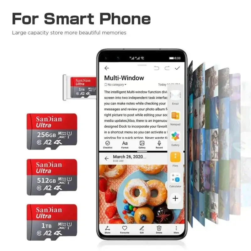 Micro TF SD Card High Speed SD Memory Card 128GB 256GB 32GB 64GB SD Card U3 A2 TF Flash Card for Xiaomi Phone Camera table PC