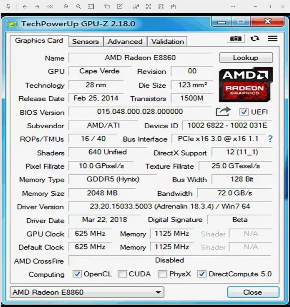 For E8860 E 8860 216-0846077 MXM 3.0 Type A design, multi-function computer embedded video graphics card board