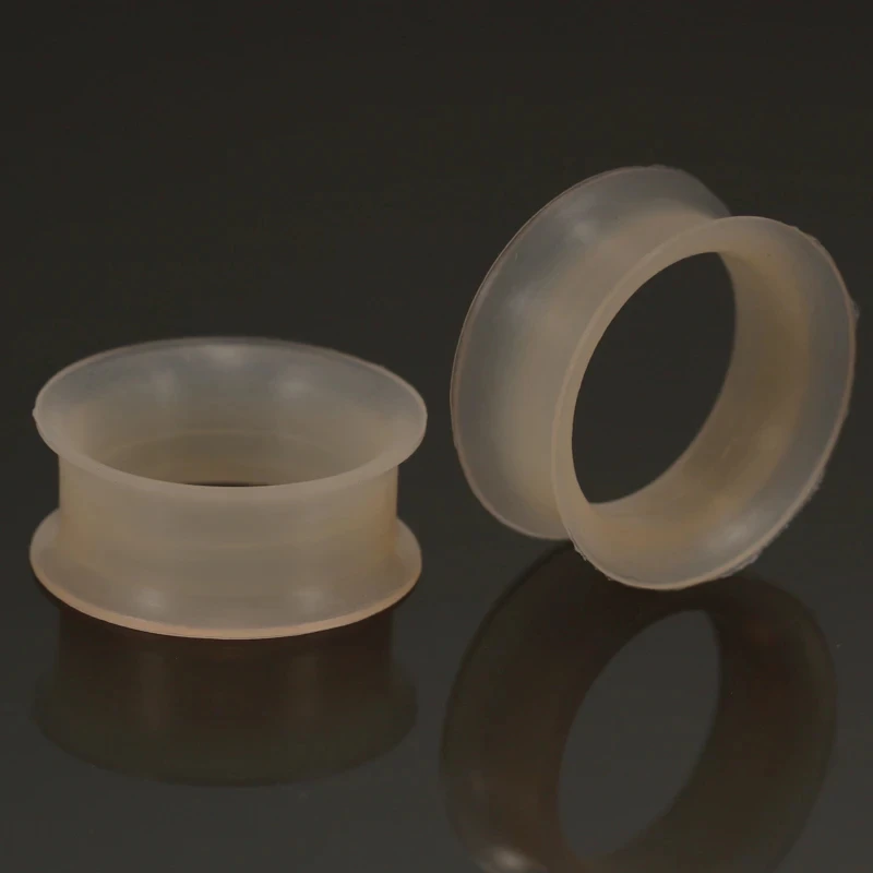 2 قطعة اللحم اللون مرنة سيليكون الأذن المقابس الأنفاق الأذن الثقب Earlets الأذن نقالات المتوسع الأذن توسعات مجوهرات للجسم #5