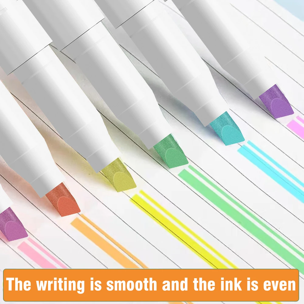 ﻿ 15 Colors Double Headed Highlighter Fluo Marker Set Art Drawing Pens Pastel Stationery Double Tips for Highlighting Coloring ﻿