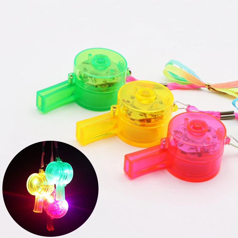 5Pc Flashing LED Whistle Light Up In the Dark Noice Maker Toys For Kids Birthday Party Favors Baby Shower Goody Bags Pinata Gift