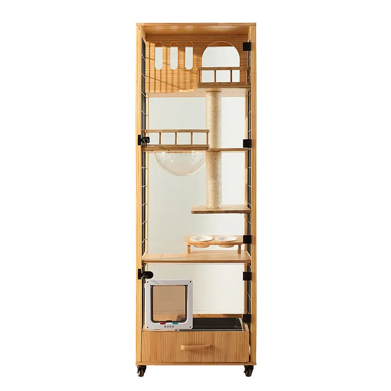 

Cat villa small apartment household cage wholesale house indoor does not occupy solid wood panora