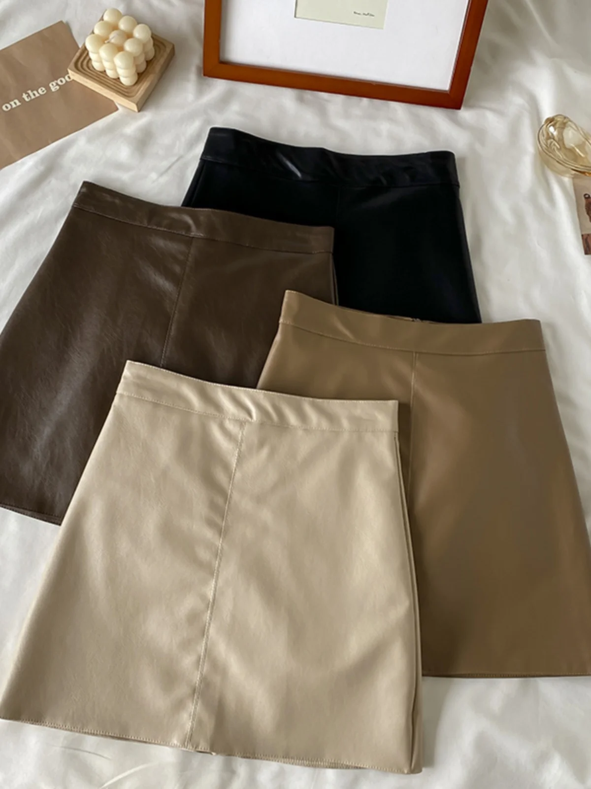 

Новая женская зимняя облегающая юбка с высокой талией кофейного цвета, сексуальная короткая юбка-карандаш для повседневного образа