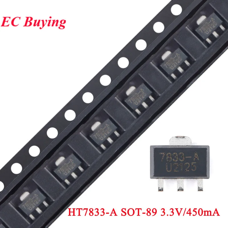 20pcs/10pcs HT7833 HT7833-A SOT-89 Output 3.3V/450mA Low Dropout Linear Regulator LDO Chip IC Integrated Circuit