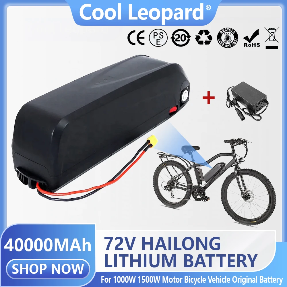 

72V/60V/48V/52V/36V Li-ion Battery 40000MAh Hailong Lithium Battery 18650 Cell for Electric Bicycle Scooter Vehicle with Charger