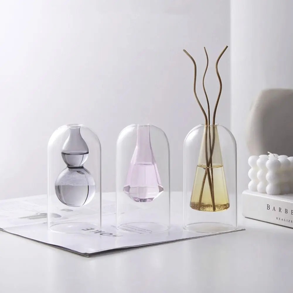 

Glass Aromatherapy Bottle Creative Exquisite Essential Oil Evaporation Bottle Double Layered Fragrance Diffuser Bottle