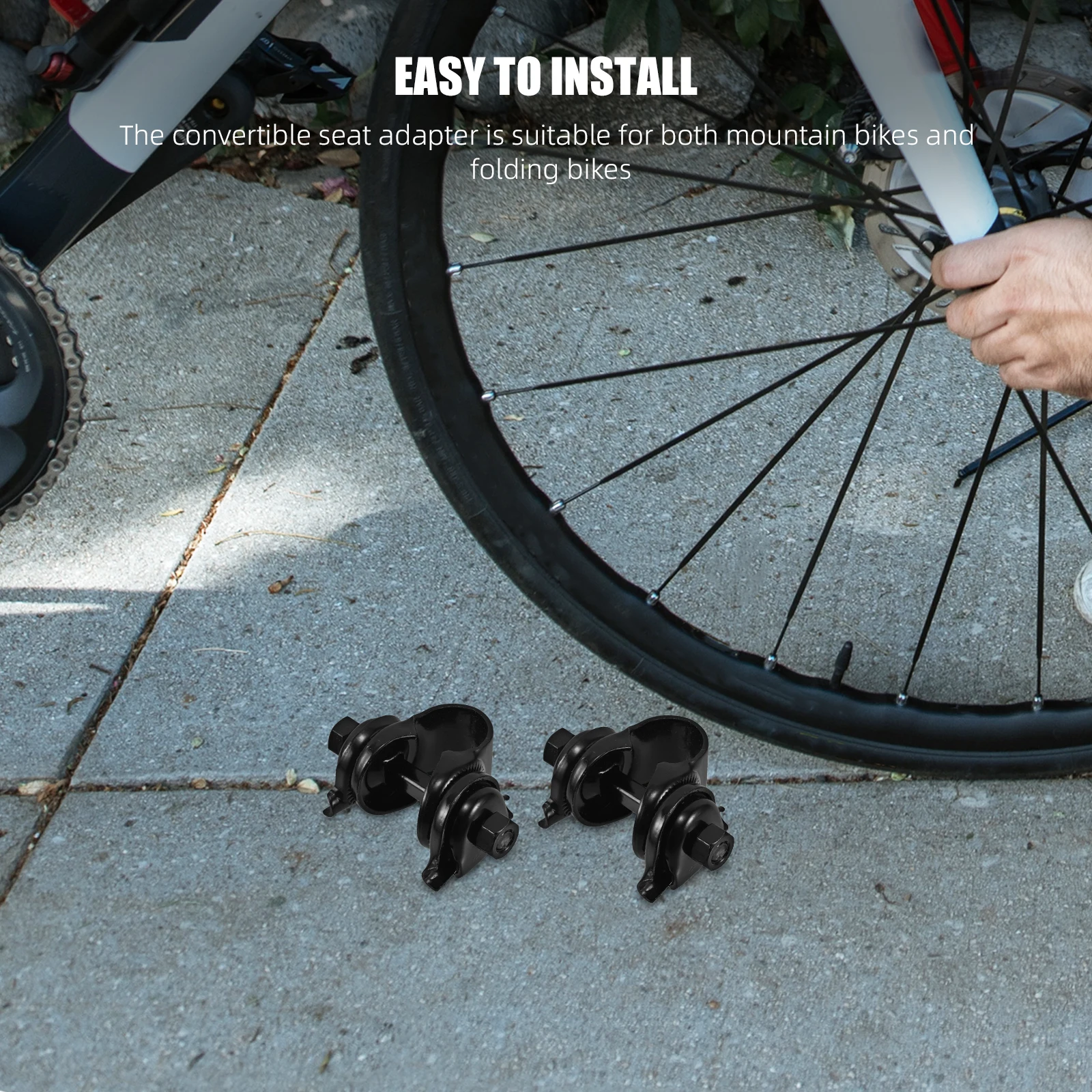 

2pcs Bicycle Seat Adapter Comfortable Convertible Seatpost Clamp for Mountain Folding Bike Accessories Stable Reliable