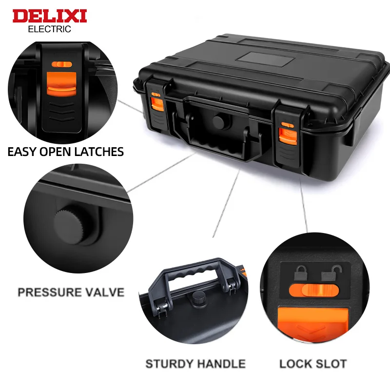 DELIXI ELECTRIC 16-inch Portable Toolbox with 17.7-inch Tool Bag 2-piece Set, with Shock-absorbing Sponge