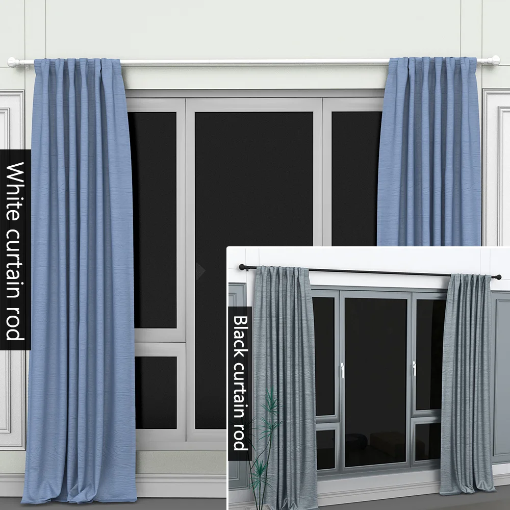 5/8 Zoll Metall-Gardinenstange/Römerstange, maximale Länge 45 Zoll - 147 Zoll, geeignet für 1m, 2m, 3m Fenster, verstellbares Gardinenstangensystem, moderner Dekorationsstil. – Detail 3