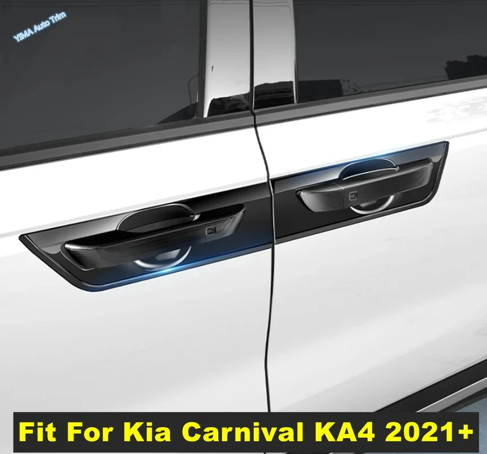 

ABS Black Outside Car Door Handle Bowl Decor Sticker Cover Trim Protection Accessories For Kia Carnival KA4 2021 2022 2023 2024