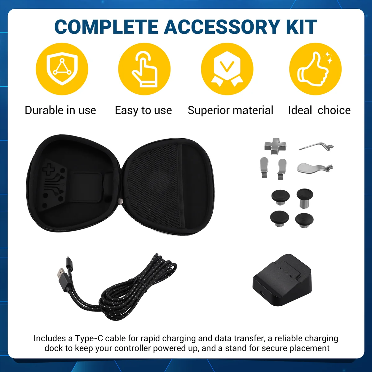 Beschermende Tas Voor Elite Serie 2 Gamepad Draagtas Voor Controller Type-C Kabel Oplader Dock Stand Knop Paddles