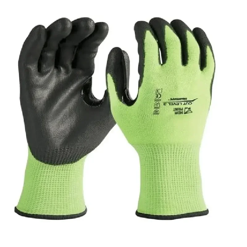 

High Visibility Cut Level 3 Polyurethane Dipped Gloves - S