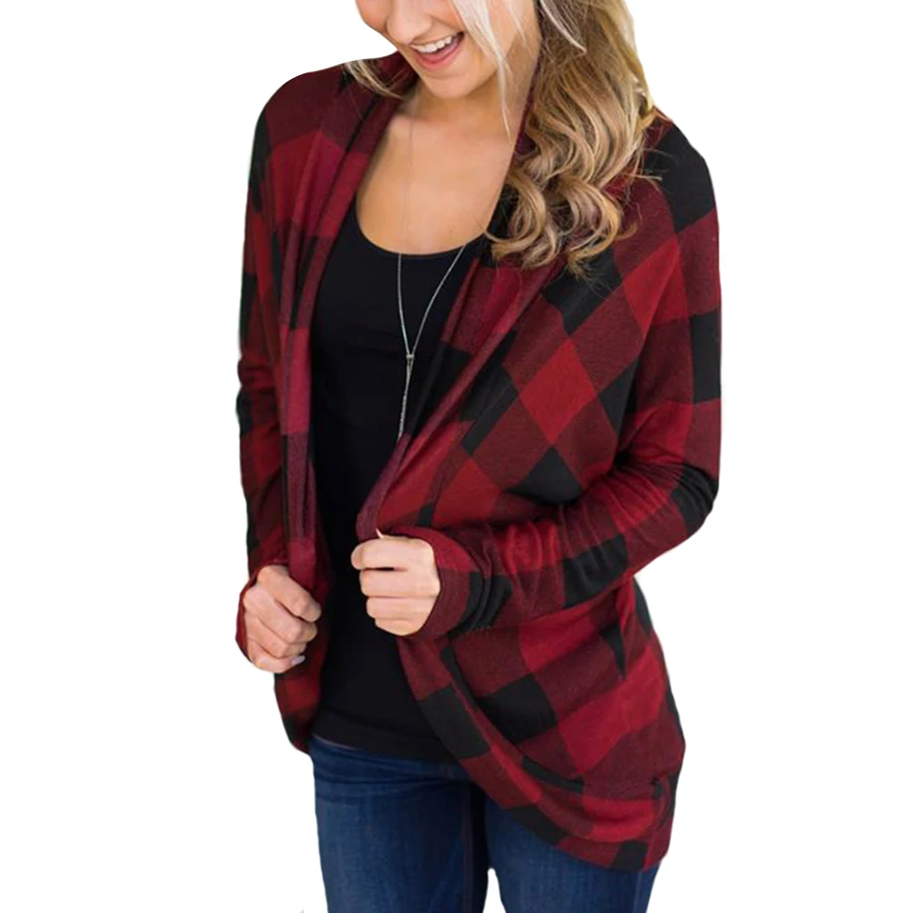 Cárdigan de celosía para mujer, Top abierto Irregular con parte delantera, abrigo cálido de manga larga para niña