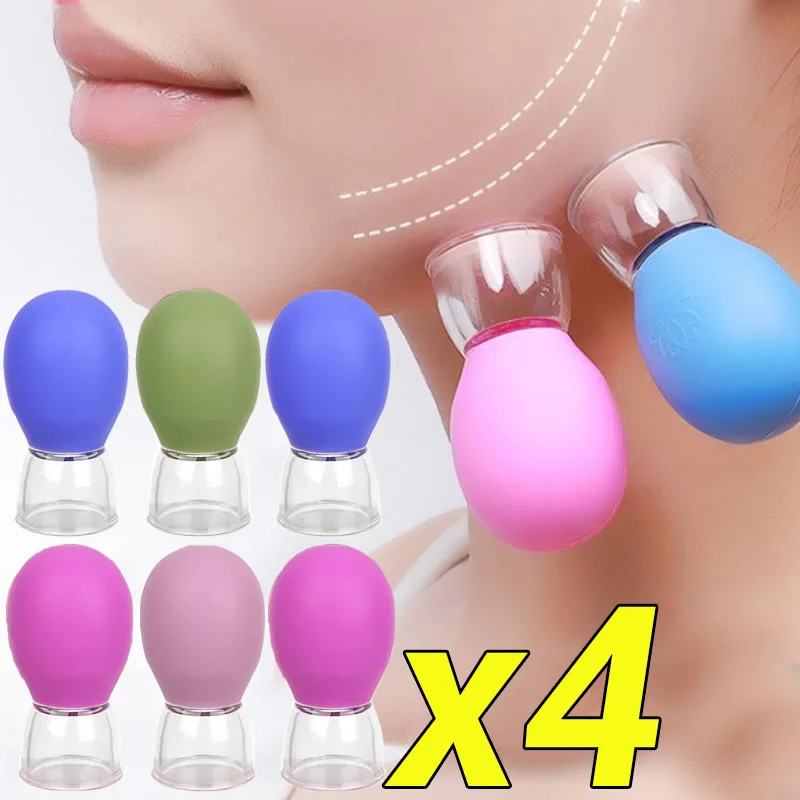 1/4 pçs copo de massagem cupping para o corpo rosto pescoço olhos massageador tanque de vácuo corpo cuidados faciais levantamento da pele anti-envelhecimento ferramentas de beleza