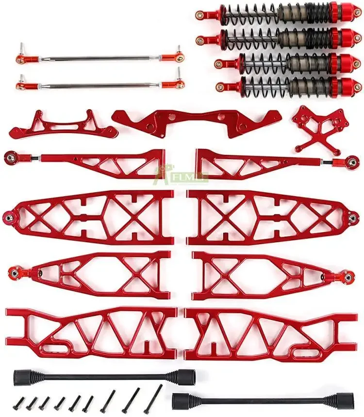 อลูมิเนียมแขวนแขน + โช้คอัพ + กระดูกสุนัข + Shock Tower สําหรับ 1/5 HPI Baja 5B 5T 5SC อัพเกรด BAJA-MAX Conversion อะไหล่